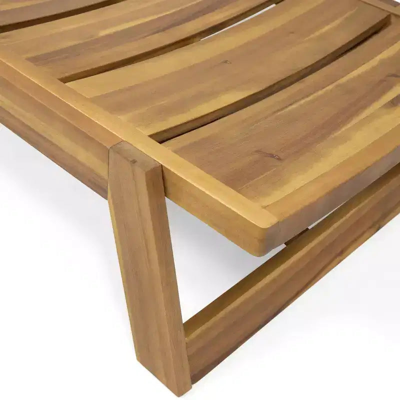 Set lounge Kyoto a 3 pezzi per esterni in legno di acacia: regolabile, resistente all'acqua - Christopher Knight Home