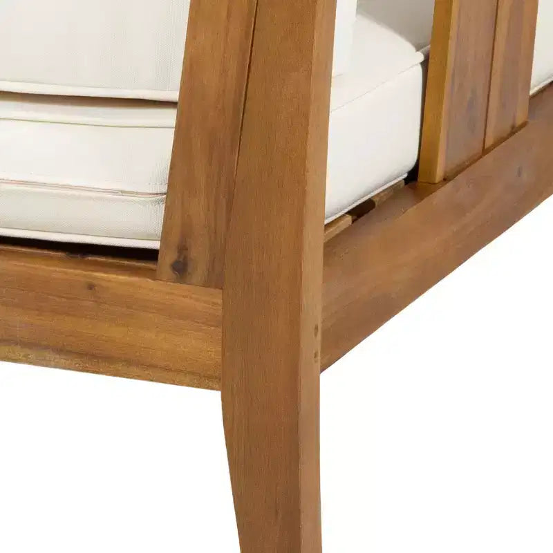 Nicholson Outdoor Salotto da 4 Posti in Legno di Acacia - Teak/Beige - Christopher Knight Home: Set da Conversazione per Patio con Cuscini e Tavolino