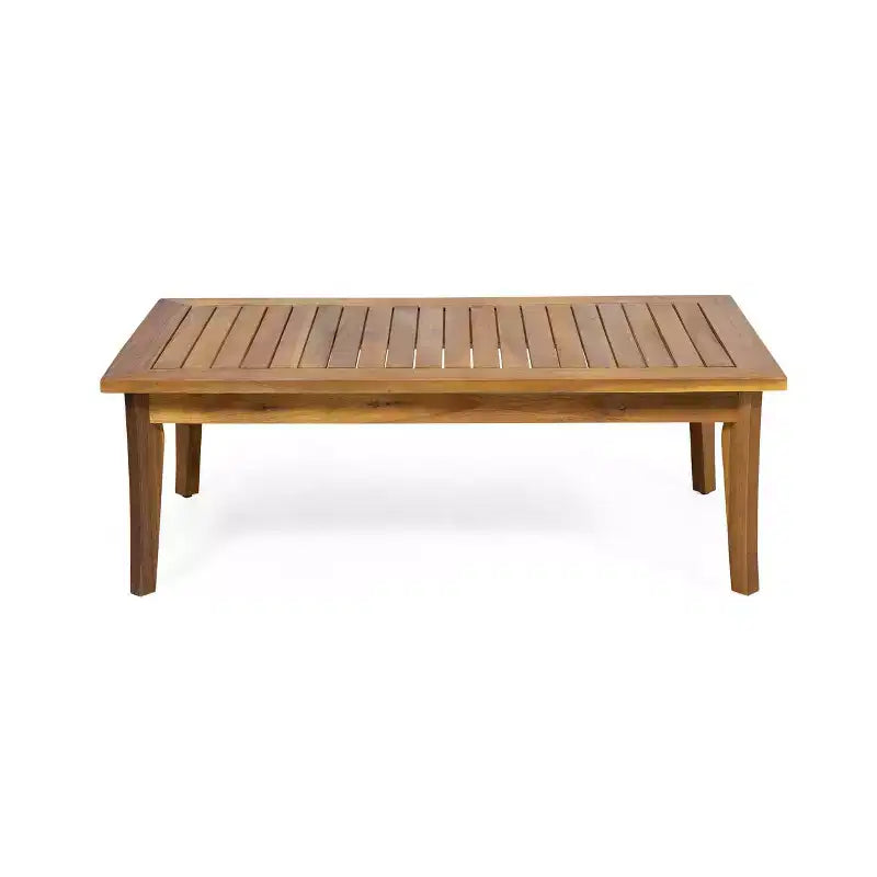 Nicholson Outdoor Salotto da 4 Posti in Legno di Acacia - Teak/Beige - Christopher Knight Home: Set da Conversazione per Patio con Cuscini e Tavolino