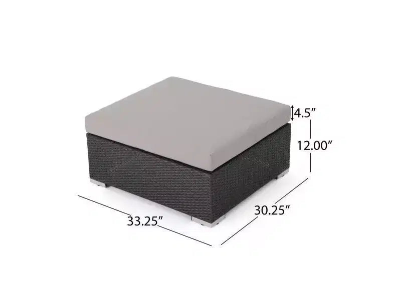Set da conversazione in vimini Santa Rosa 7 pezzi - Grigio/Argento - Christopher Knight Home