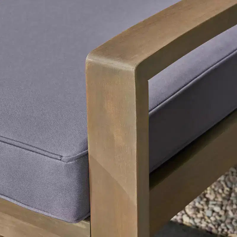 Grenada Set Patio da 2 Pezzi in Legno di Acacia - Grigio/Grigio Scuro - Christopher Knight Home: Mobili da Esterno per Conversazione con Tavolino da Caffè