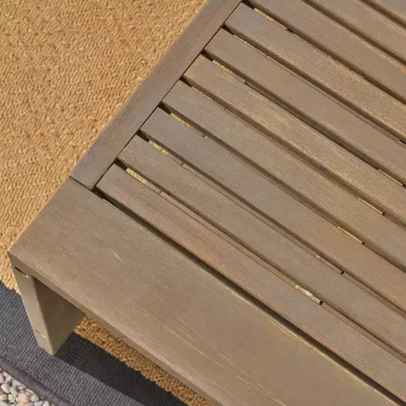 Grenada Set Patio da 2 Pezzi in Legno di Acacia - Grigio/Grigio Scuro - Christopher Knight Home: Mobili da Esterno per Conversazione con Tavolino da Caffè