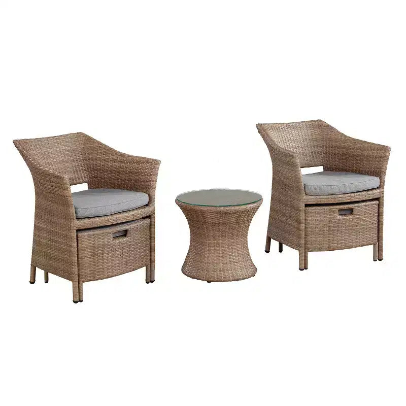Set da conversazione 5 pezzi Kokoli - Marrone - Alaterre Furniture: Mobili da esterno per patio con cuscini, nessun assemblaggio richiesto