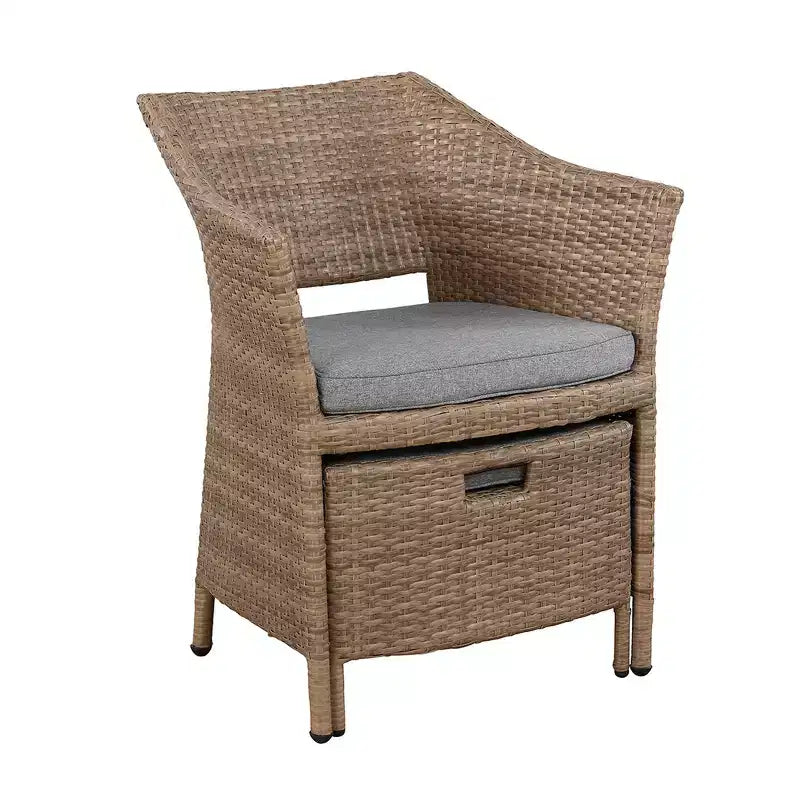 Set da conversazione 5 pezzi Kokoli - Marrone - Alaterre Furniture: Mobili da esterno per patio con cuscini, nessun assemblaggio richiesto