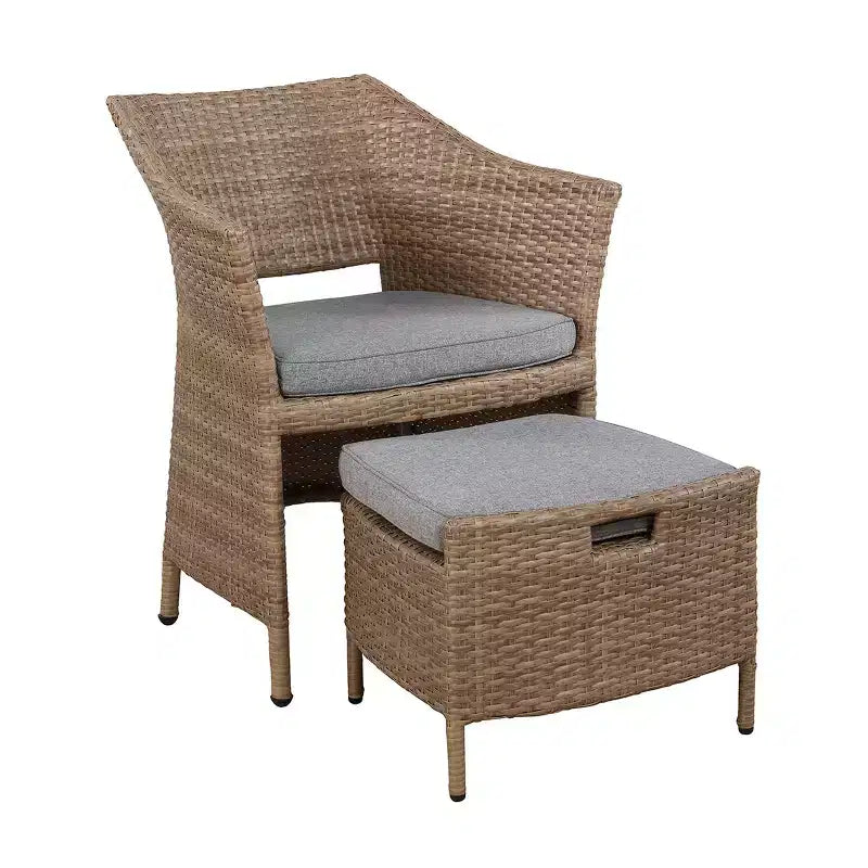 Set da conversazione 5 pezzi Kokoli - Marrone - Alaterre Furniture: Mobili da esterno per patio con cuscini, nessun assemblaggio richiesto