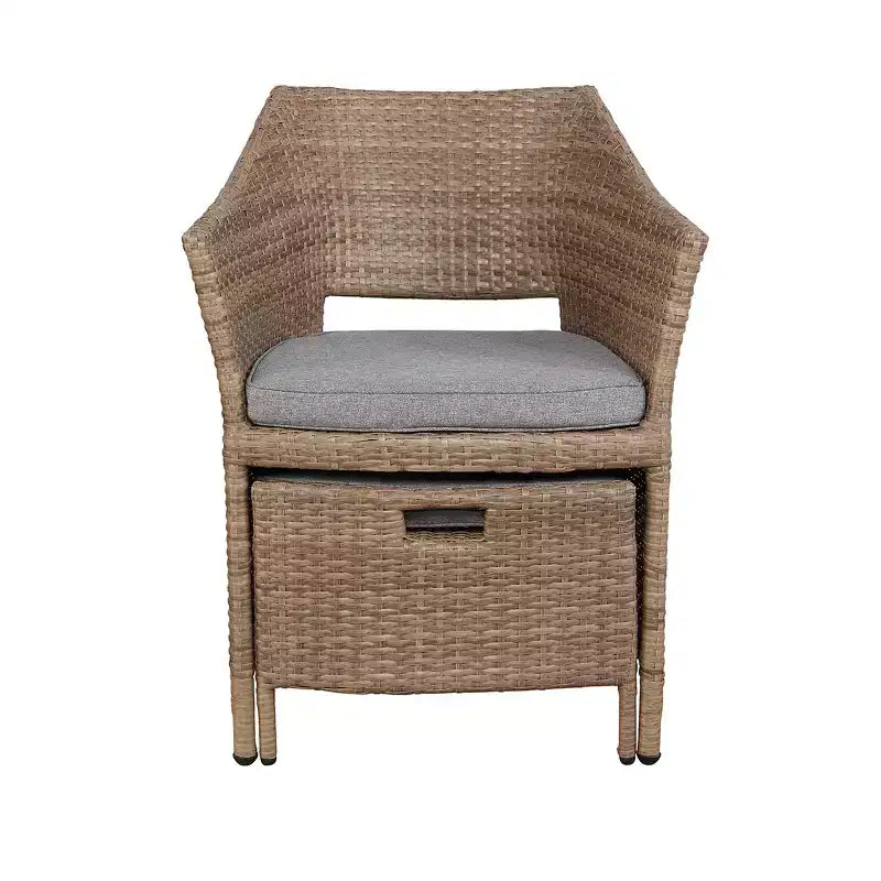 Set da conversazione 5 pezzi Kokoli - Marrone - Alaterre Furniture: Mobili da esterno per patio con cuscini, nessun assemblaggio richiesto