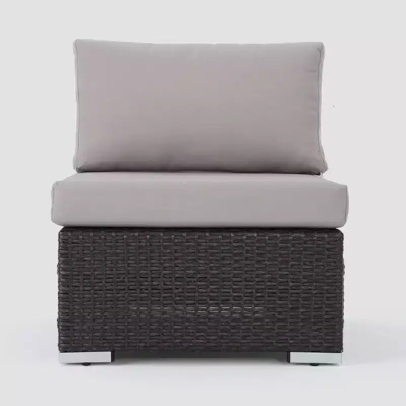 Set da 9 Pezzi da Salotto Sezionale in Vimini Santa Rosa - Grigio/Argento - Christopher Knight Home