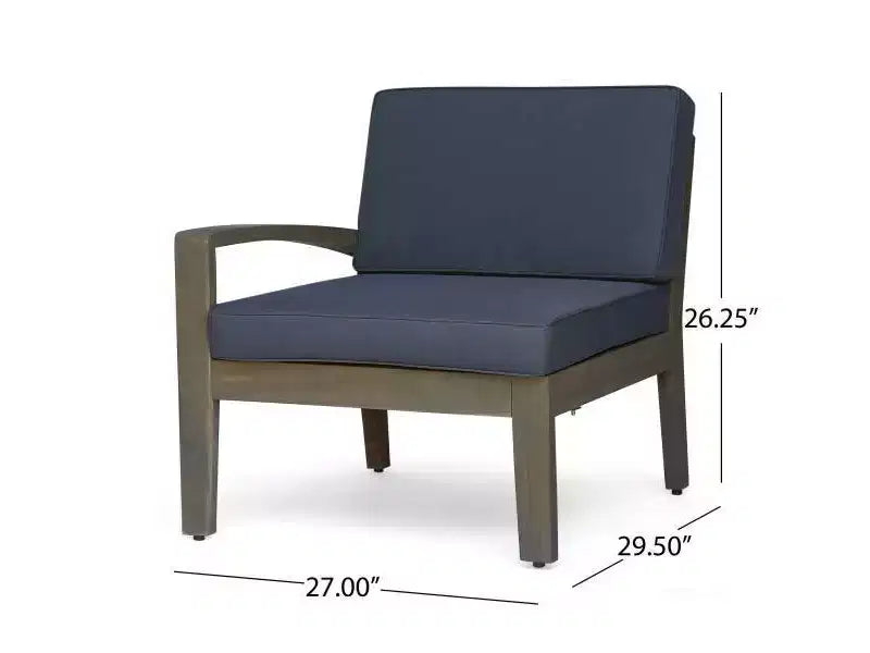 Set Divano Sezionale in 7 pezzi Grenada in Acacia - Grigio/Grigio Scuro - Christopher Knight Home