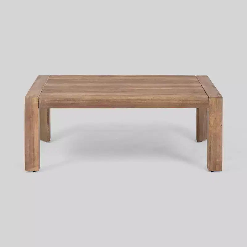 Set da 2 pezzi Genser Divanetto da esterno in legno e tavolino da caffè marrone - Christopher Knight Home: Set da esterno in acacia con cuscini