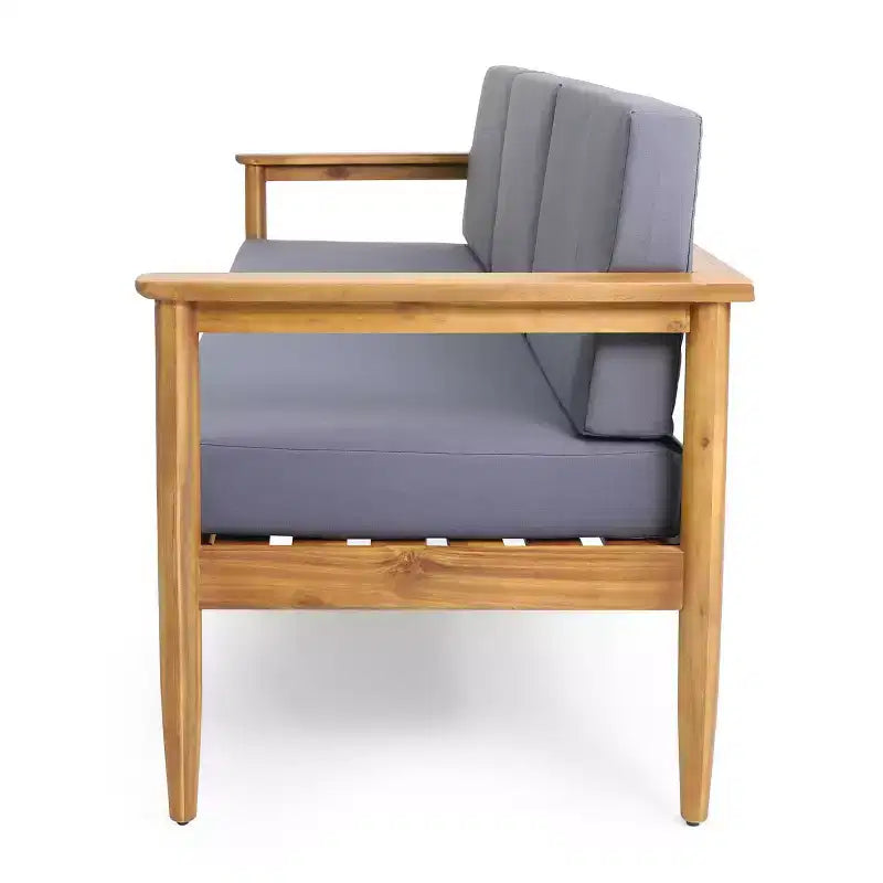 Set da conversazione da 5 pezzi in legno di acacia Magnolia - Teak/Grigio Scuro - Christopher Knight Home: Moderno Set da conversazione resistente all'acqua