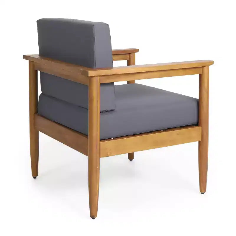 Set da conversazione da 5 pezzi in legno di acacia Magnolia - Teak/Grigio Scuro - Christopher Knight Home: Moderno Set da conversazione resistente all'acqua