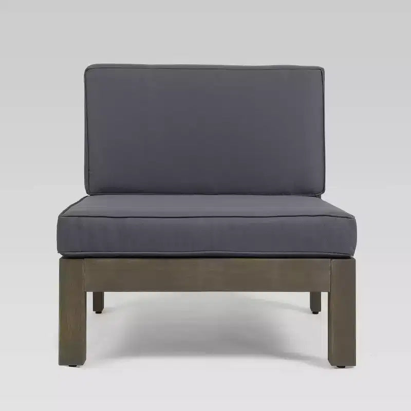 Divano e tavolo modulari Brava 4 pz in acacia: resistenti alle intemperie, con schienale a croce - Christopher Knight Home