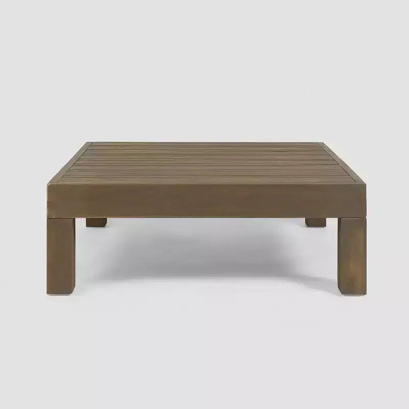 Divano e tavolo modulari Brava 4 pz in acacia: resistenti alle intemperie, con schienale a croce - Christopher Knight Home