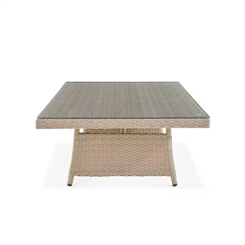 Canaan Set Divano Angolare da Esterno in Vimini 2 Pezzi Crema - Alaterre Furniture: Resistente alle Intemperie con Tavolino da Caffè