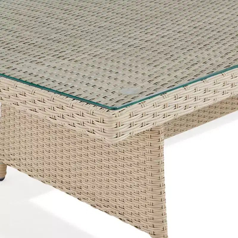 Canaan Set Divano Angolare da Esterno in Vimini 2 Pezzi Crema - Alaterre Furniture: Resistente alle Intemperie con Tavolino da Caffè