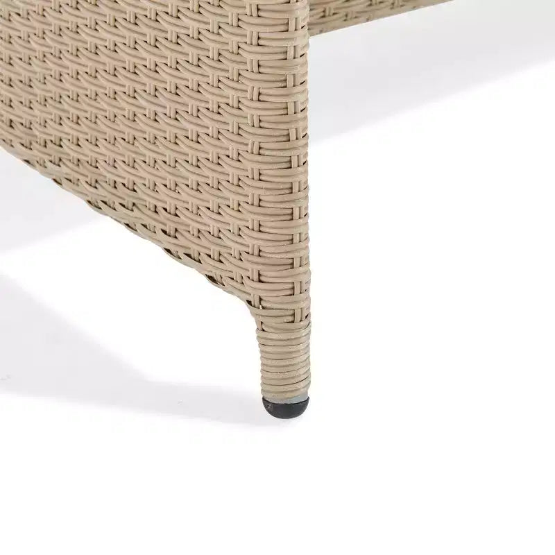 Canaan Set Divano Angolare da Esterno in Vimini 2 Pezzi Crema - Alaterre Furniture: Resistente alle Intemperie con Tavolino da Caffè