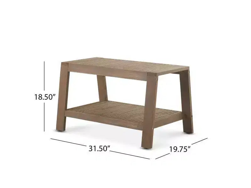 Set da conversazione per patio in legno di acacia 2 pz Grenada Grigio: resistente alle intemperie con cuscini - Christopher Knight Home