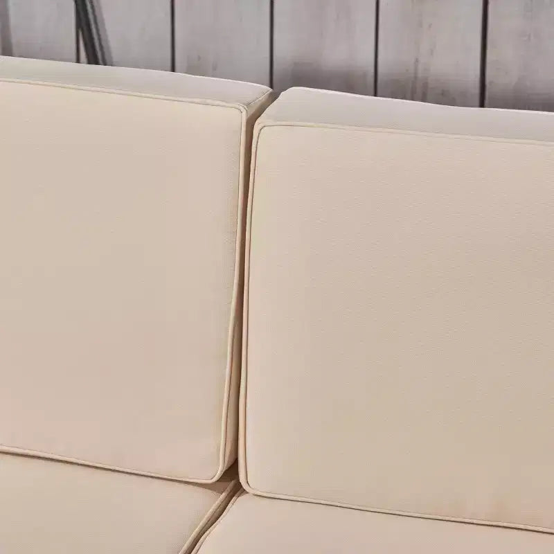 Divano Sezionale a U 10 Pezzi Oana in Legno di Acacia con Set Focolare - Teak/Beige - Christopher Knight Home: Seduta Modulare da Esterno
