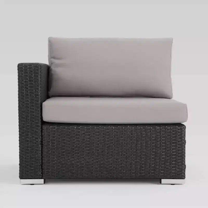 Set Divani Sezionali Santa Rosa 8 Pezzi in Vimini - Grigio/Argento - Christopher Knight Home: Telaio in Alluminio, Resistente alle Intemperie