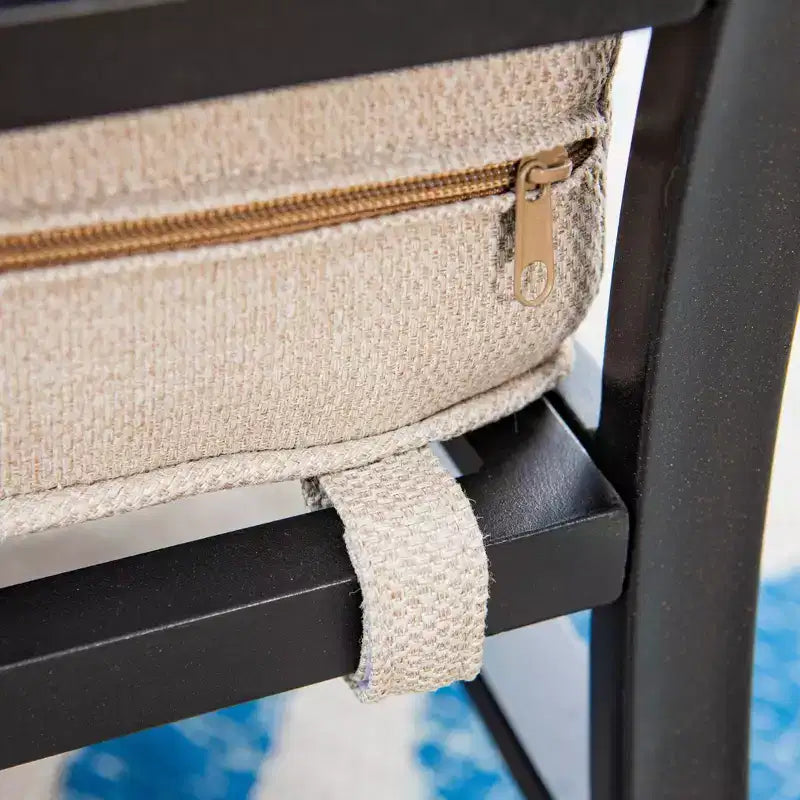 Captiva Designs Set da conversazione da esterno 5 pezzi XL in metallo con sedie girevoli e pouf beige: struttura in acciaio, resistente alla ruggine e all'acqua