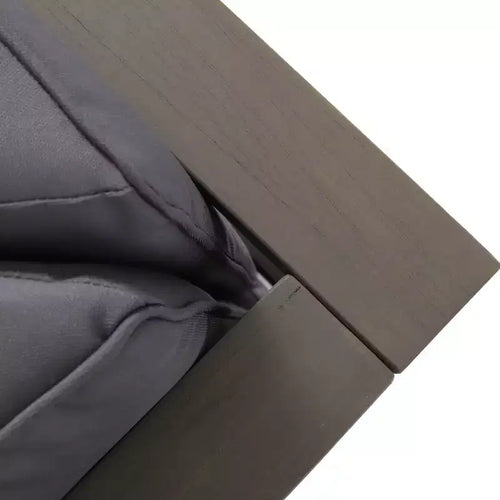 Divanetto con bracciolo sinistro da esterno a 2 posti Brava in legno di acacia e tavolino da caffè con cuscino Grigio/Grigio scuro - Christopher Knight Home