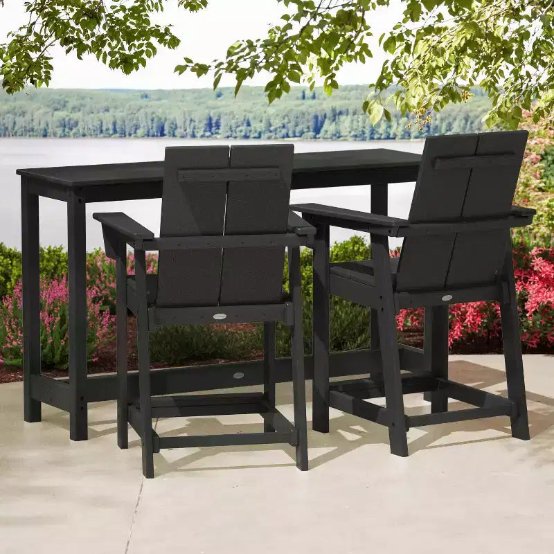 Set 3 pezzi sedute da balcone per esterno Moore POLYWOOD, nero