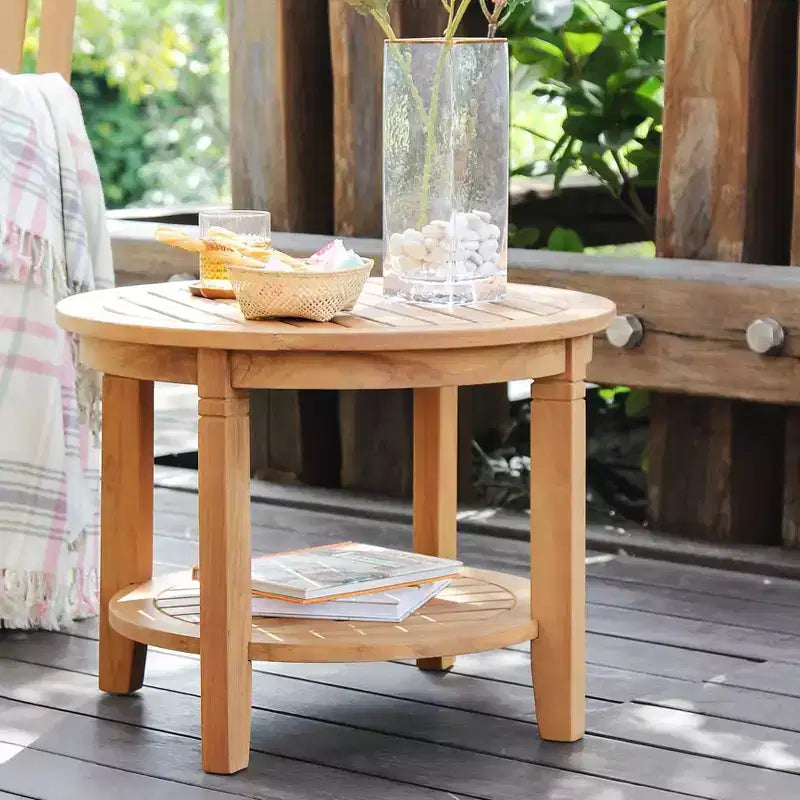 Set da conversazione per esterni in 3 pezzi Sonoma Lane Sheldon in teak con cuscini lombari – Resistente alle intemperie, realizzato in polyrope, telaio in teak massiccio