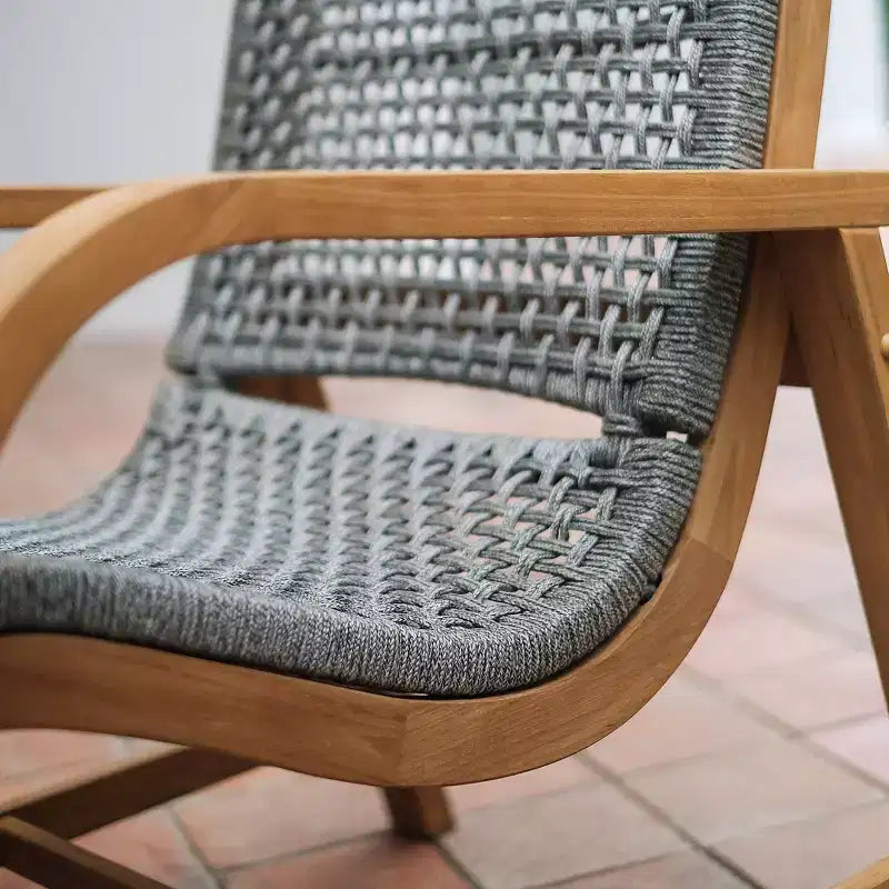 Set da conversazione per esterni in 3 pezzi Sonoma Lane Sheldon in teak con cuscini lombari – Resistente alle intemperie, realizzato in polyrope, telaio in teak massiccio