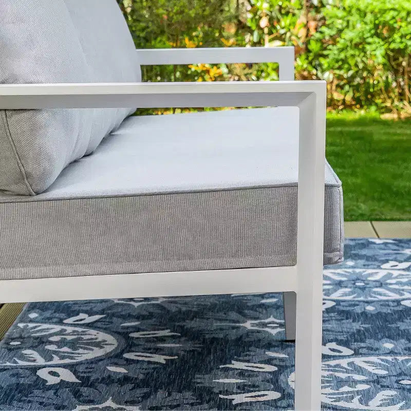 Set da 6 pezzi Captiva Designs Moderno in alluminio per esterni con braciere, poltrone e pouf