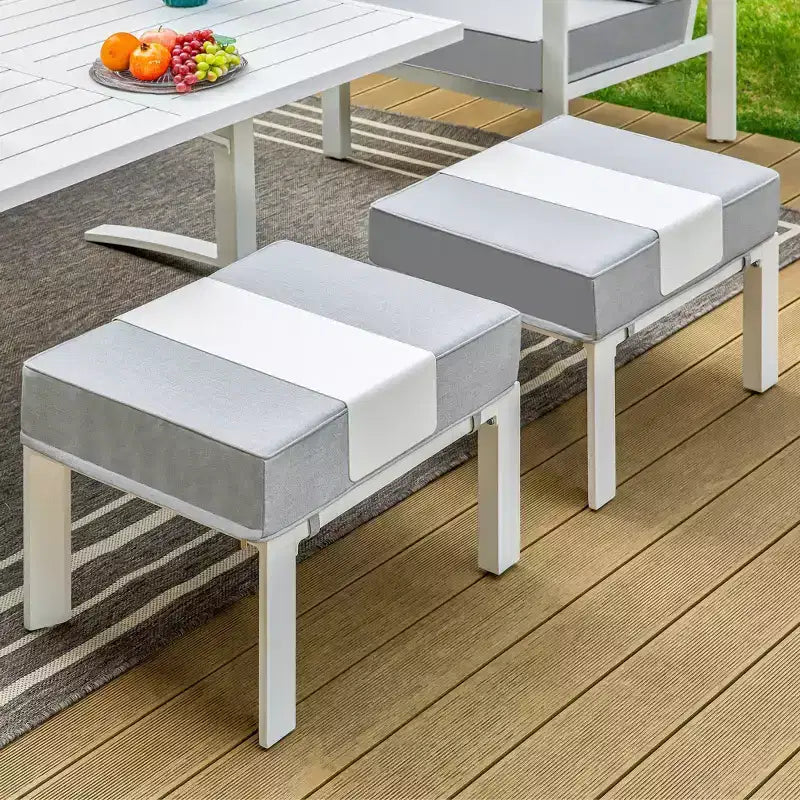Set da 6 pezzi Captiva Designs Moderno in alluminio per esterni con braciere, poltrone e pouf