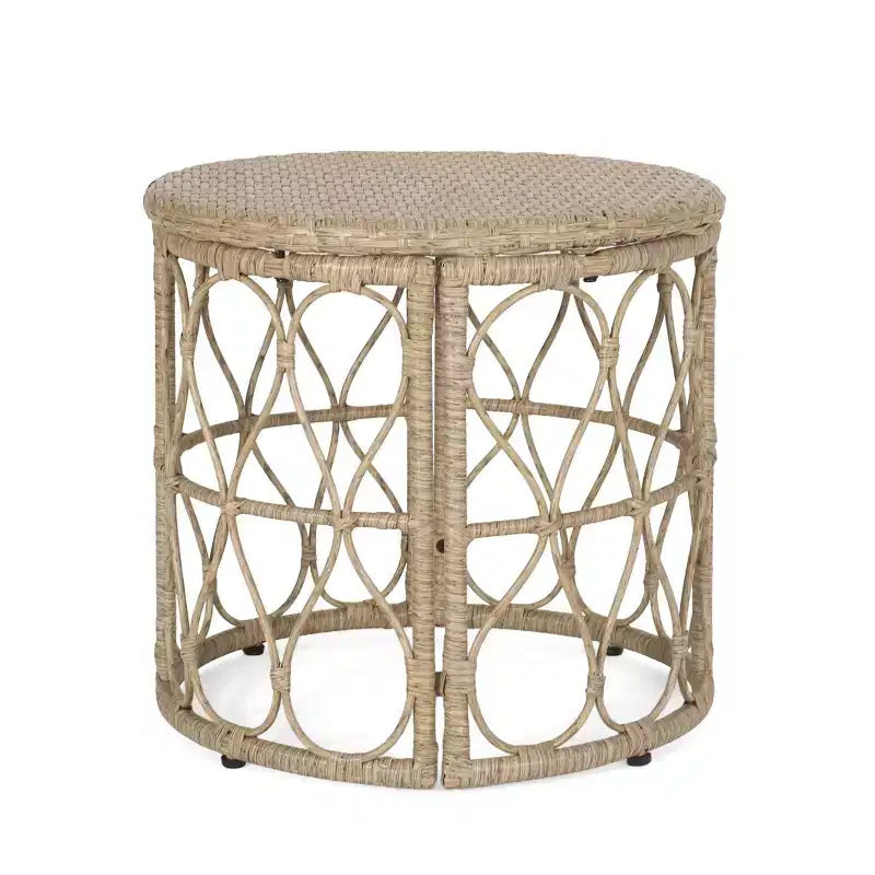 Set Salotto da Giardino 3 Pezzi Bruce in Vimini con Cuscini Marrone Chiaro/Beige - Christopher Knight Home: Rattan PE, Resistente ai Raggi UV e Agli Agenti Atmosferici