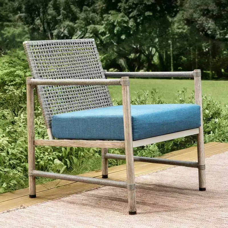 Captiva Designs Set Divano a 6 Pezzi da Esterno con Struttura in Acciaio e Rattan e Tavolino da Caffè