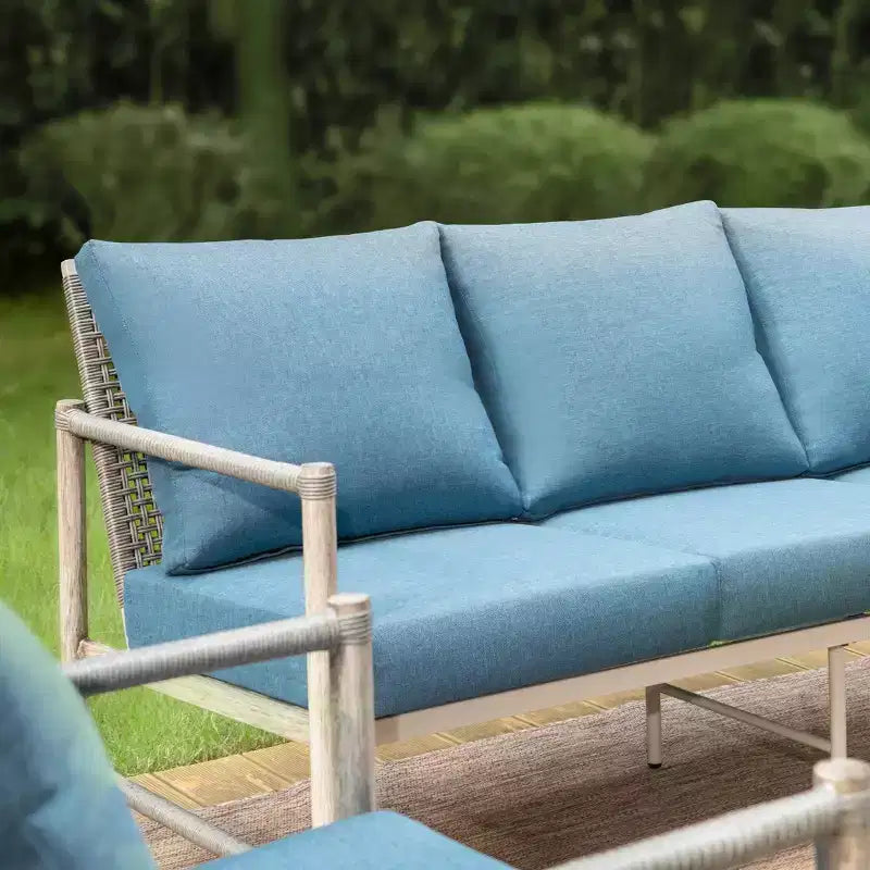 Captiva Designs Set Divano a 6 Pezzi da Esterno con Struttura in Acciaio e Rattan e Tavolino da Caffè