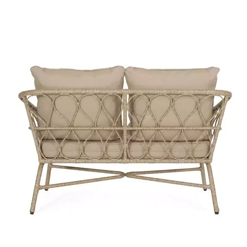 Set da 2 divanetti e tavolino da caffè Bruce Outdoor in vimini: stile boho, resistente ai raggi UV e alle intemperie - Christopher Knight Home