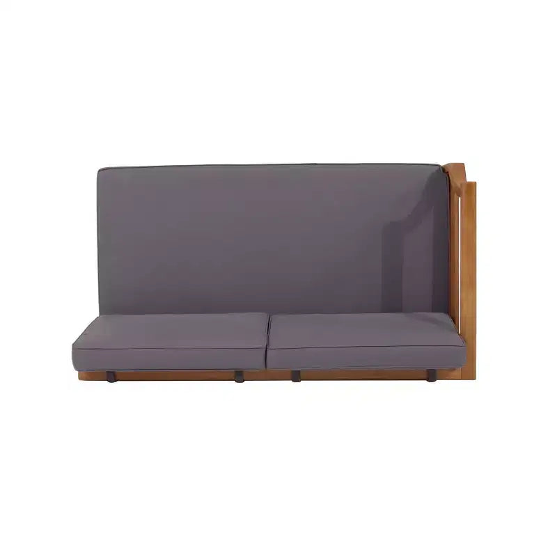 Set Sezionale da Esterno Aston da 5 Pezzi in Legno di Acacia Stile Moderno Mid-Century con Poltrona Club Teak//Grigio Scuro - Christopher Knight Home