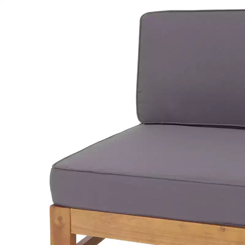 Set Sezionale da Esterno Aston da 5 Pezzi in Legno di Acacia Stile Moderno Mid-Century con Poltrona Club Teak//Grigio Scuro - Christopher Knight Home