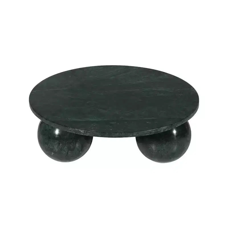 Tavolino rotondo in marmo con gambe a sfera, multicolore, 4 posti