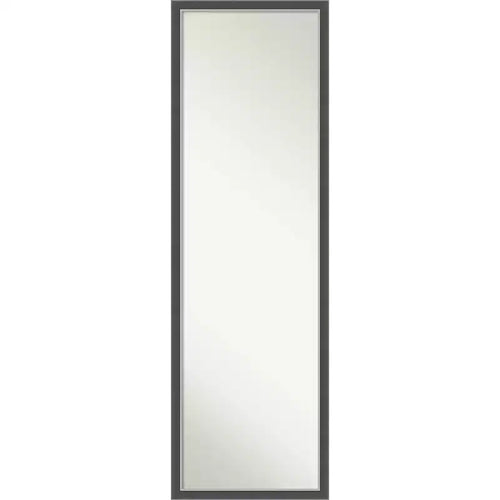 Eva Thin Framed Full Length on the Door Mirror Black/Silver - Amanti Art: Polystyrene Frame, No Assembly Required