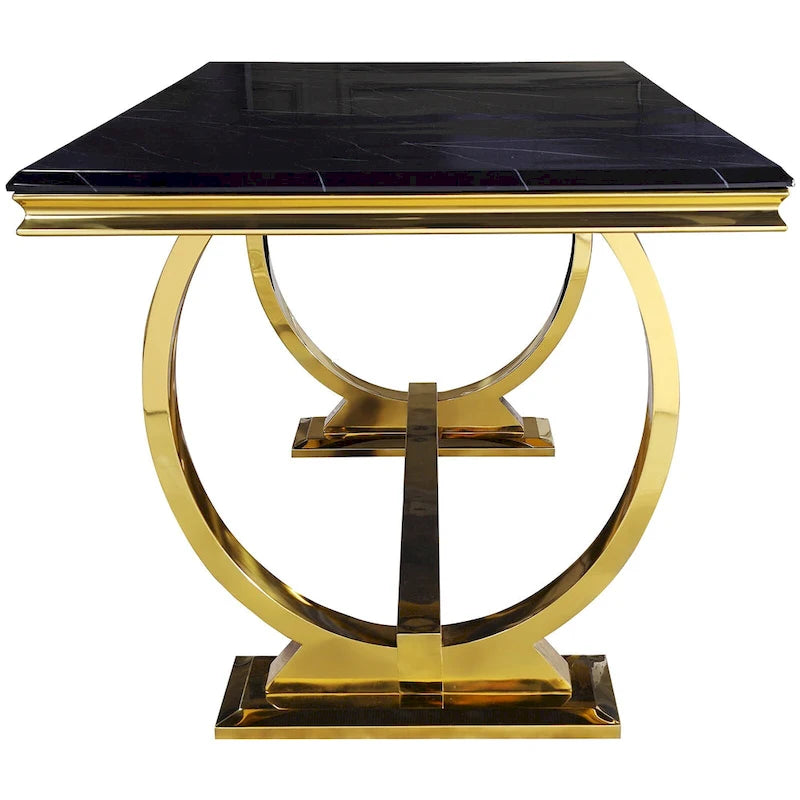Mejda moderna tal-kamra tal-ikel b’bażi f’forma ta’ U tal-metall tal-istainless steel