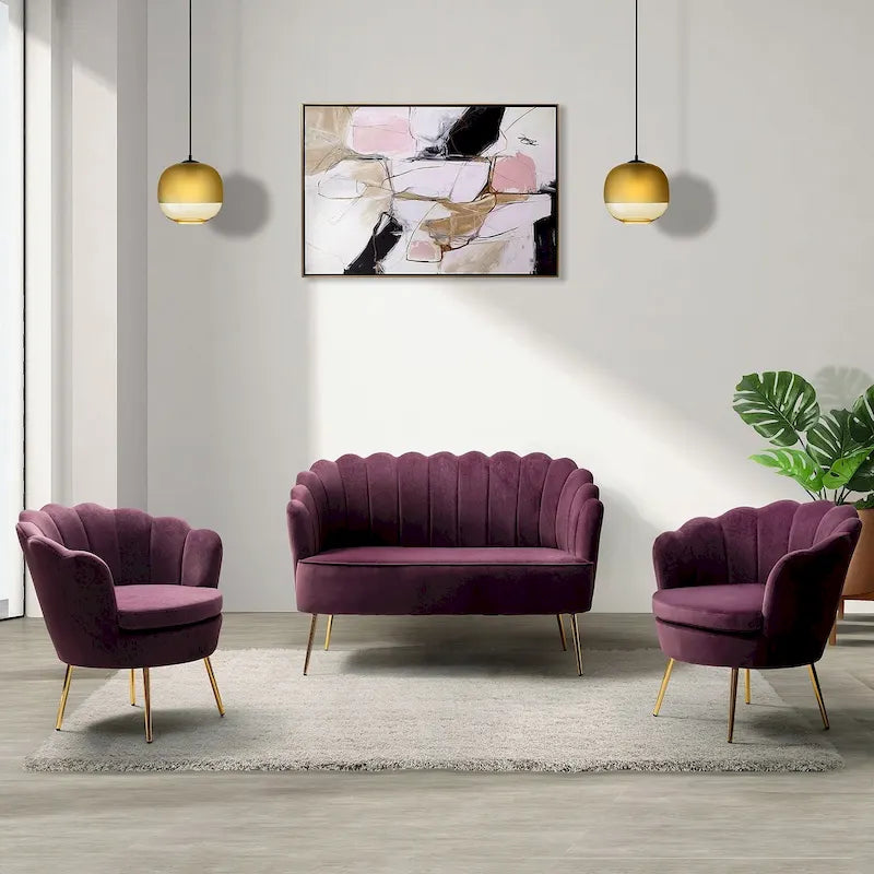 Set da soggiorno Xabier da 52 pollici, 3 pezzi, di HULALA HOME