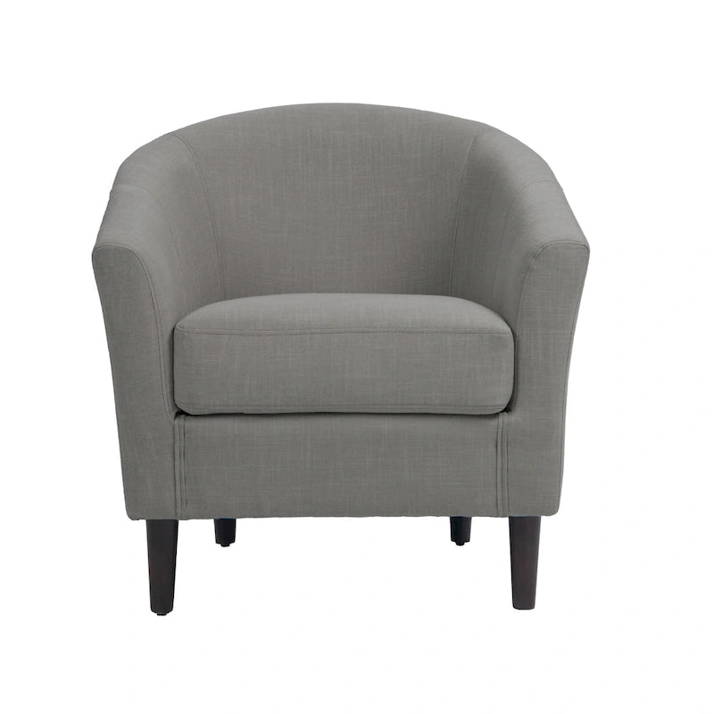 Set di 2 poltrone d'accento moderne in lino, a forma di botte, poltrone club