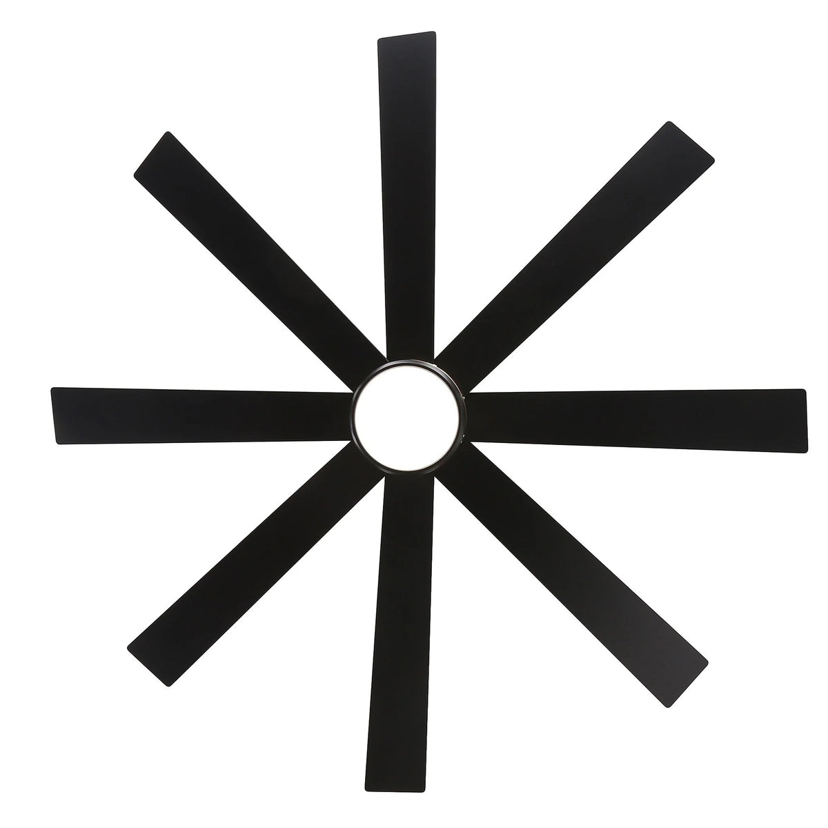 Ventilatore da soffitto nero da 65 pollici con 8 pale, LED, luce e telecomando