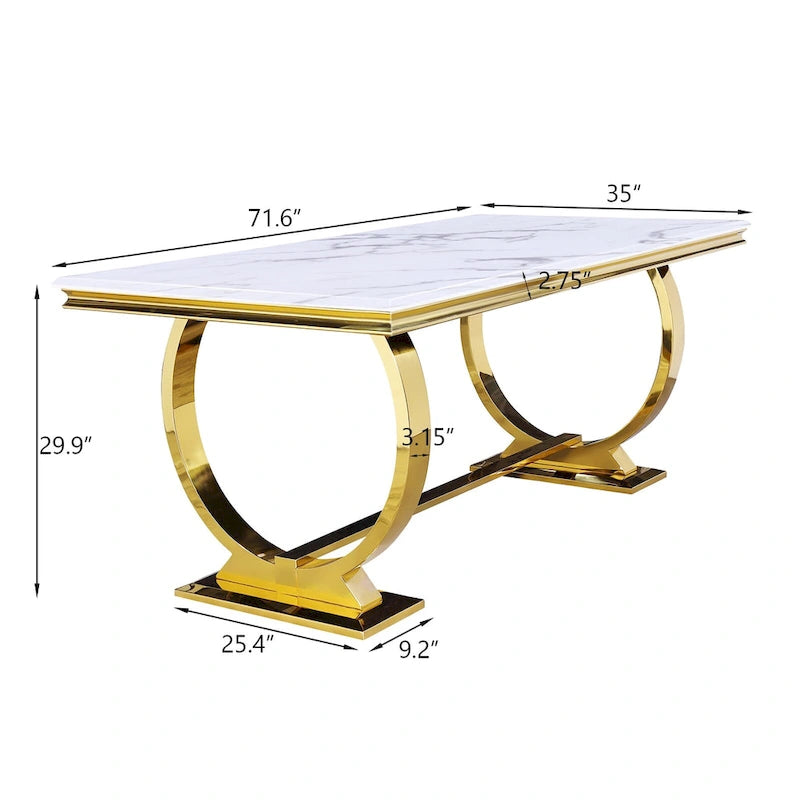 Mejda moderna tal-kamra tal-ikel b’bażi f’forma ta’ U tal-metall tal-istainless steel