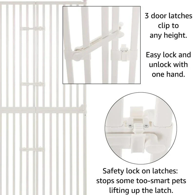 Cancelletto extra alto per gatti unipaws, alto 74 pollici, con porte e serrature