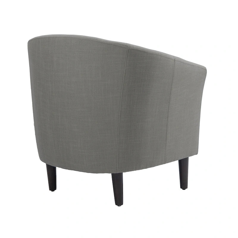 Set di 2 poltrone d'accento moderne in lino, a forma di botte, poltrone club