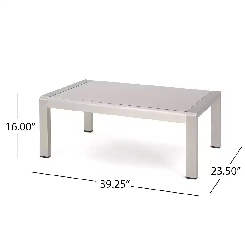 Christopher Knight Home Eleanor Set da conversazione da esterno 8 posti in alluminio con cuscini, cachi/argento