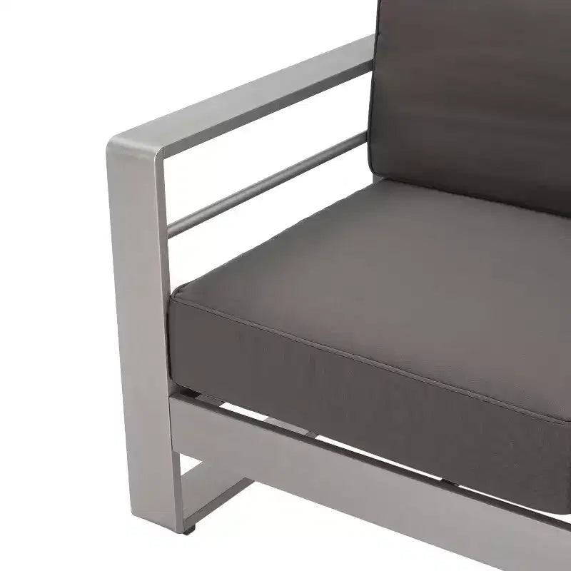 Christopher Knight Home Eleanor Set da conversazione da esterno 8 posti in alluminio con cuscini, cachi/argento