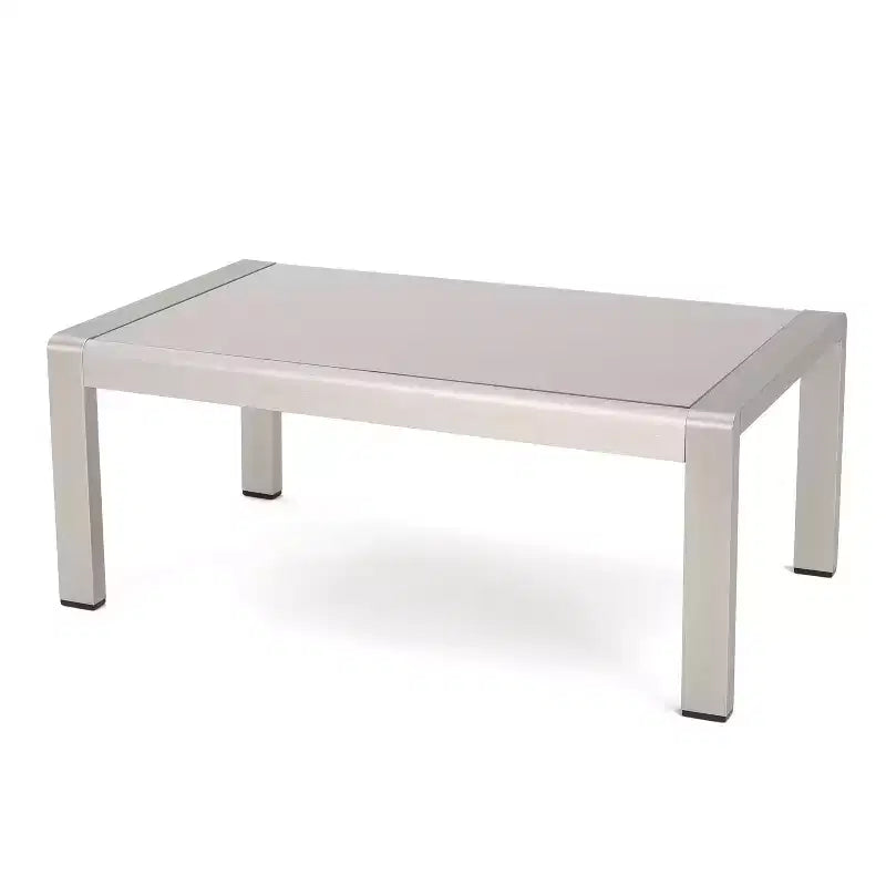 Christopher Knight Home Eleanor Set da conversazione da esterno 8 posti in alluminio con cuscini, cachi/argento