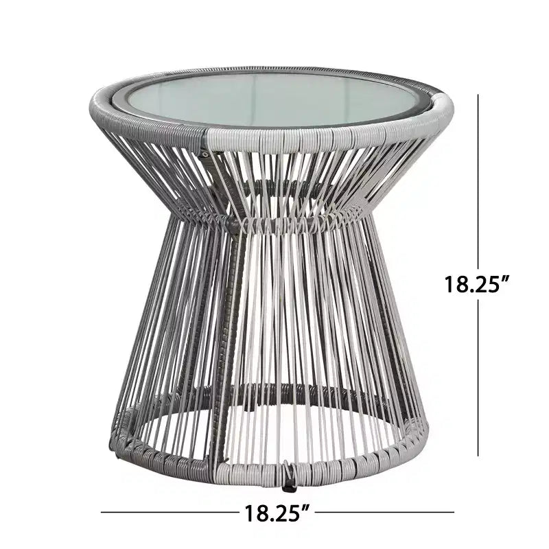 Christopher Knight Home Milano Set da conversazione da esterno a 3 pezzi in vimini con cuscini, Grigio/Bianco