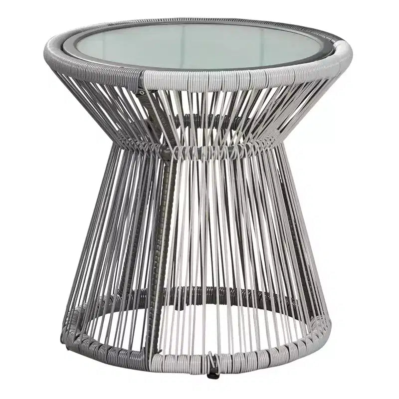 Christopher Knight Home Milano Set da conversazione da esterno a 3 pezzi in vimini con cuscini, Grigio/Bianco